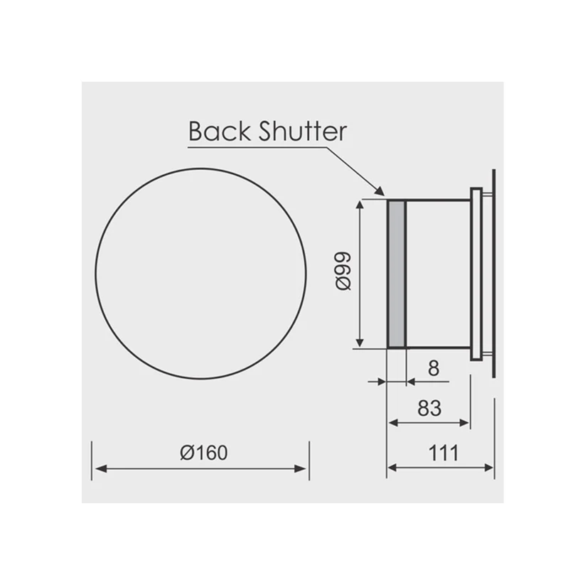 Ultra-thin exhaust fan with low installation depth MMP 100, 90 m³ / h, glass, dark gray - Image 5