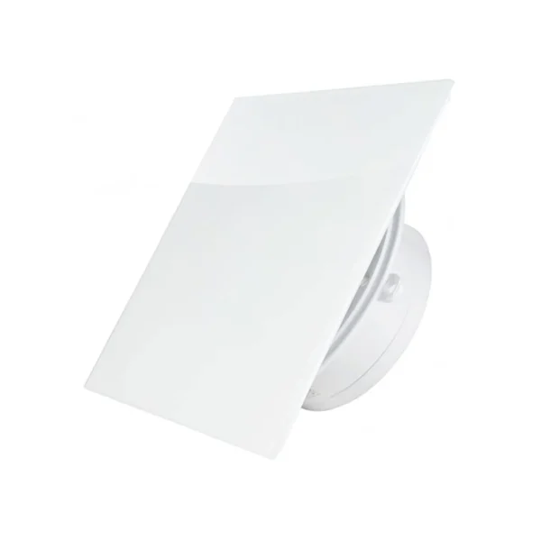 Designer ultra-thin fan MMP 100, 90 m³ / h, glass, gloss white