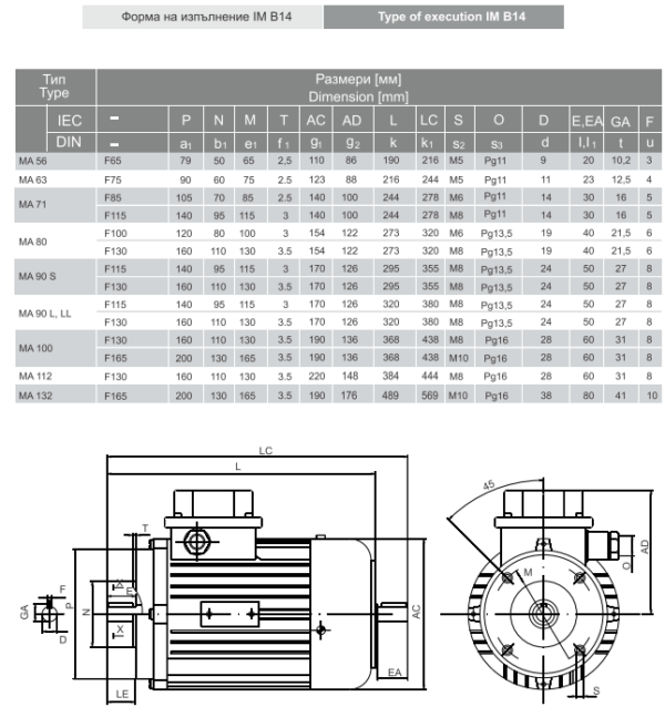 Τριφασικός ηλεκτροκινητήρας MA90L-2 3000RPM - Image 5