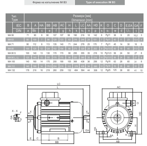 Τριφασικός ηλεκτροκινητήρας MA90L-2 3000RPM - Image 3