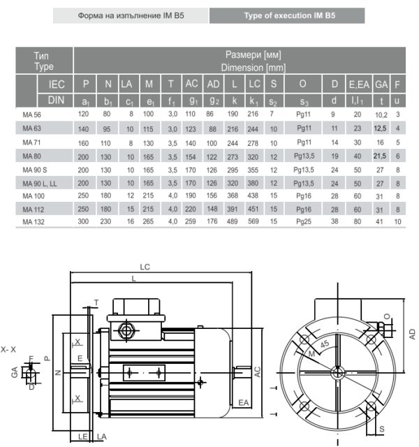 Τριφασικός ηλεκτροκινητήρας MA90L-2 3000RPM - Image 4