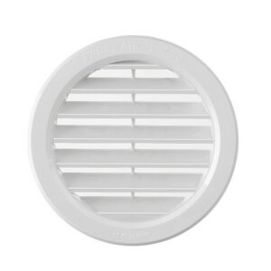 Recessed mounting round grille T10DSRB, Ø100 mm, white