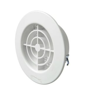 Alternative view of Recessed mounting round grill with flat flaps TF12DRB, Ø125, white