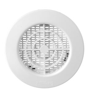 Recessed mounting round grill with flat flaps TF12DRB, Ø125, white