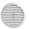 Round self-adjusting ventilation grille with springs and insect screen TUR160B, Ø125/160mm, white