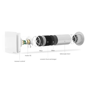 Alternative view of aRheat Wall-Mounted Heat Recovery Unit AirRoxy Ø125 01-321