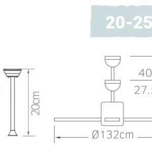 Alternative view of Ανεμιστήρας Οροφής Lineme Alessa 130cm με Τηλεχειριστήριο –λευκό/φυσικό
